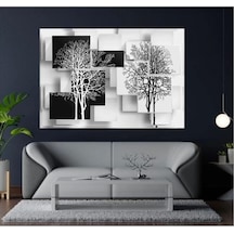 Kanvas Tablo Perspektif Ağaçlar Dekoratif Siyah Beyaz Kanvas Tablo 70 X 100