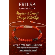 Sertifikalı Migren Ve   Bilekliği Ateş Opal Tonlu Kr Çok Renkli
