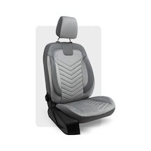 Otexo Carbon Hafif Ticari Arka 2+1 Airbag Uyumlu Ortopedik Destekli Universal Oto Koltuk Kılıfı Gri - Füme