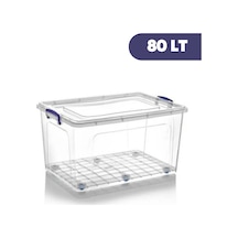 Tekerlekli Kilitli Saklama Kutusu 80 Litre Tekerlekli Saklama Kabı Beyaz