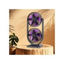 Şarjlı Masaüstü Çiftli Vantilatör Mini Serinletici Fan