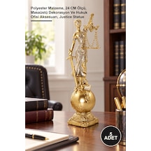 5 Adet Adalet Biblosu Polyester Malzeme, 24 Cm Ölçü, Masaüstü Dekorasyon Ve Hukuk Ofisi Aksesuarı, Justice Statue