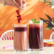 Lexroo Zoey Cam Meşrubat Bardağı 6'lı 480 Ml Büyük Su/kokteyl Bardağı Çok Renkli