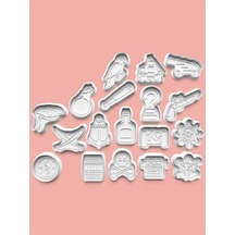 Korsan Teması Kurabiye Kalıbı Ve Şeker Hamuru Kalıbı 18'li Set 0524-set