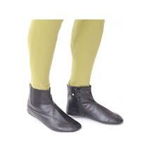 Hakiki Keçi Derisi Miflonlu Ve Lastikli Fermuarlı Mest Siyah