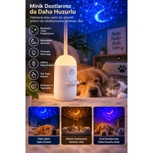 Romantik Atmosfer İçin Ay Yıldız Projeksiyonlu Gece Lambası Çok Renkli