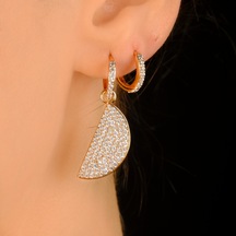 Lekka Design Kadın Kararmaz Çelik Lüks Zirkon Taşlı Karpuz Yaz Küpesi