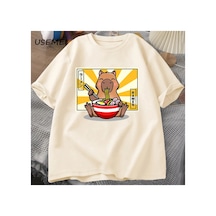 Tarzsokak Capybara Pamuklu T-shirt Rahat Erkek Giysileri Boy Kısa Kollu Tees Yaz Japon Streetwear 90s H Haki