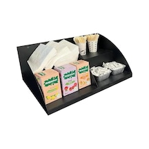 Kasaönü, Bar Önü,tezgah Önü Aperatif Standı, Tezgahönü Organizer Raf 50 Cm 2 Katlı Model Siyah Diğer