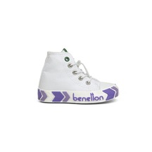 Benetton® | Bn-30646 - 3394 Beyaz Lila - Çocuk Spor Ayakkabı