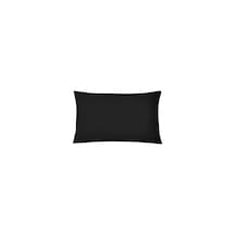 Orta Boy 40x60cm %100 Pamuklu Saten Kumaş Yastık Kılıfı 2adet Gizli Fermuarlı Siyah