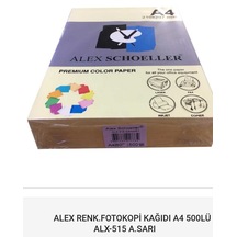 Renkli Forokopi Kağıdı Açık Sarı 80 Gr.500 Adet Alex