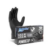 Dolphin Nitril Powergrip Ekstra Kalın Elmas Dokulu Eldiven Siyah Xl Büyük Boy - 50'li Paket