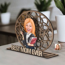 Bk Gift Kişiye Özel 3 Katmanlı Anne Karikatürlü Ahşap Biblo-17 Anneye Hediye, Anneler Günü Hediyeleri Kobitmeyen138173 Bk Gift