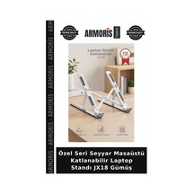 Özel Seri Seyyar Masaüstü Katlanabilir Laptop Standı Jx18 Gümüş