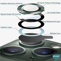 13 Pro Tekli Kamera Lens Koruma Camı Koyu Yeşil