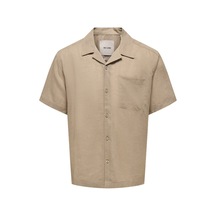 Only & Sons Onslaurence Lınen Resort Collar Ss Noos Erkek Gri Gömlek - 22036242