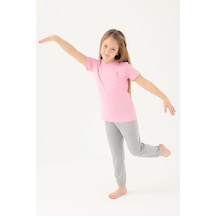 U.s. Polo Assn. 1449 Kız Çocuk Light Cute Pembe Kısa Kol Pijama Takım Pembe