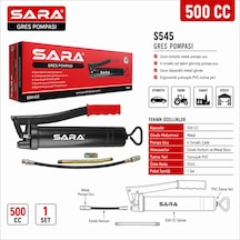 Sara S545 Profesyonel 500 Cc Metal Gres Pompası Esnek Hortumlu, Düz Borulu Ve 4 Tırnaklı Uçlu