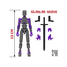 Robot 13 Dummy Koyu Gri Mor Tüm Eklemleri Hareketli Aksiyon Figürü Oyuncak