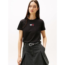 Tommy Hilfiger Dw0dw21965 Tjw Reg Party Flag Kadın Tişört Siyah