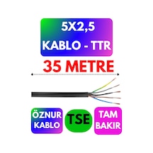 Öznur 5x2,5 Ttr Kablo Siyah Metre Seçenekli - 35 Metre