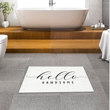 Evaşk Banyo Paspası İpeksi Kadifemsi Halı Yüzey Kaymaz Taban 60x90 BM00960B Beyaz