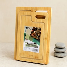 Bambu Kesme Tahtası Oval Kulplu Çok Renkli
