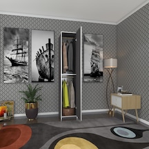 Kenzlife Gardırop Öğrenci Dolabı Tek Kapılı Günebakan Gri 180 35 42 Gri Gardolap Dolap Ofis Beyaz