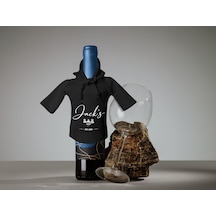 Bk Gift Kişiye Özel Mini Siyah İçki Şişesi Tişörtü , Ev Bar Dekoru, Viski, Şarap, Votka, Rakı Şişesi Tişörtü, Ev Barı-1