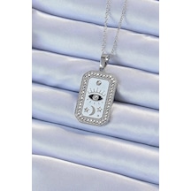 Dodes Dodes 316l Çelik Zincir Gümüş Renk Mineli Zirkon Taşlı Göz Figür Tarot Kolye Tg27bko9216 Çok Renkli