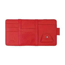 Topnotch Kırmızı Araç Güneşlik Kartlığı, Kimlik Ve Fişler İçin Pratik Çok Bölmeli Dosya Çantası