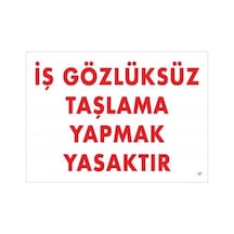Mey Najmaddin İş Gözlüksüz Taşlama Yapmak Yasaktır Uyarı Levhası 25x35 Kod:37 Najmaddin