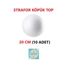 Strafor Köpük Top Küre Top Beyaz - 20 Cm - 10 Adet