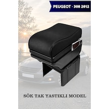 Peugeot 308 2012 Uyumlu Kol Dayama Bardaklıklı Lüks Tip Küllüklü Siyah Renk