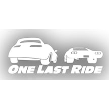 One Last Ride Araba Stickeri 17x17 Cm Beyaz