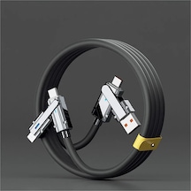 Nnbılı 4 In 1 120w Usb Tip C - Tip C Ios Kablosu 3 In 1 Pd 100w Hızlı Şarj Veri Black 1m