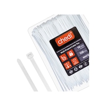 Chedı Kablo Bağları, 25 Cm 100'lü Paket Çok Amaçlı Kullanım, Premium Kalite Beyaz Kablo Klipsi