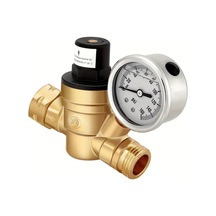 Xuweiwei 1 Adet Rv Su Basınç Regülatörü Göstergeli Ayarlanabilir Pirinç Kamp Karavan