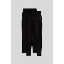 Tommy Life Slim Fit 2li Paket Siyah Kadın Kapri Tayt - 94011