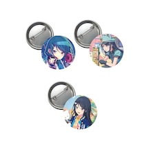 Hatsune Miku Pjsekai Sekai Colorful Buton Rozet 3 Adet 37mm Hoshino Ichika 7/8 Yaş