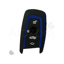 Bmw 1 3 5 7 Serisi F30 F25 F20 F18 F16 F15 F10 & X1 X3 X4 X5 Silikon Anahtar Kılıfı Siyah Mavi