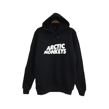 Arctic Monkeys Baskılı Kapüşonlu Sweatshirt Siyah