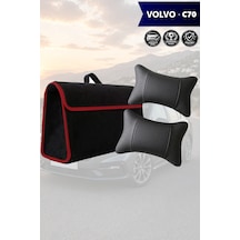 Volvo C70 Uyumlu Koltuk Yastığı Bagaj Çantası Siyah Renk Lüks Model