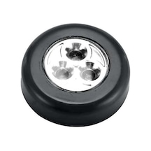 Siyah Kabine Dolap Dolap 3led Yuvarlak Lamba Kamp Çadırı Araba Gövde Dokunmatik Gece Lambası Siyah