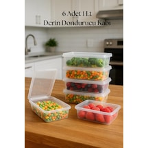 6 Lı Derin Dondurucu Saklama Kabı & Organizeri 1 Lt 12,5x19,5x5,5 Cm Diğer