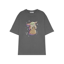 Noıssey Chulchan Shop Unisex Oversize T-shirt The Mandalorian Grogu Füme