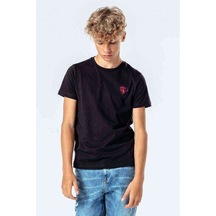 Tshirthane Amoled Flower 2 Baskılı Unisex Çocuk Siyah T-Shirt