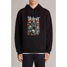 Slipknot Rock Müzik Baskılı Siyah Erkek Örme Sweatshirt