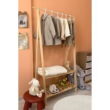 Ahşap Ayaklı Elbise Askılığı/ayakkabılık/açık Gardrop Çam Ahşap